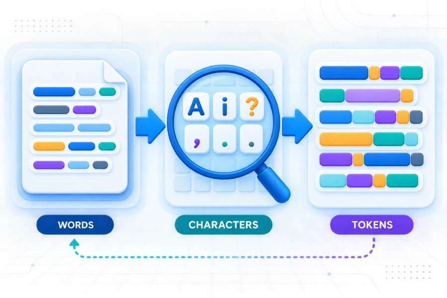 How to convert words, characters, and tokens