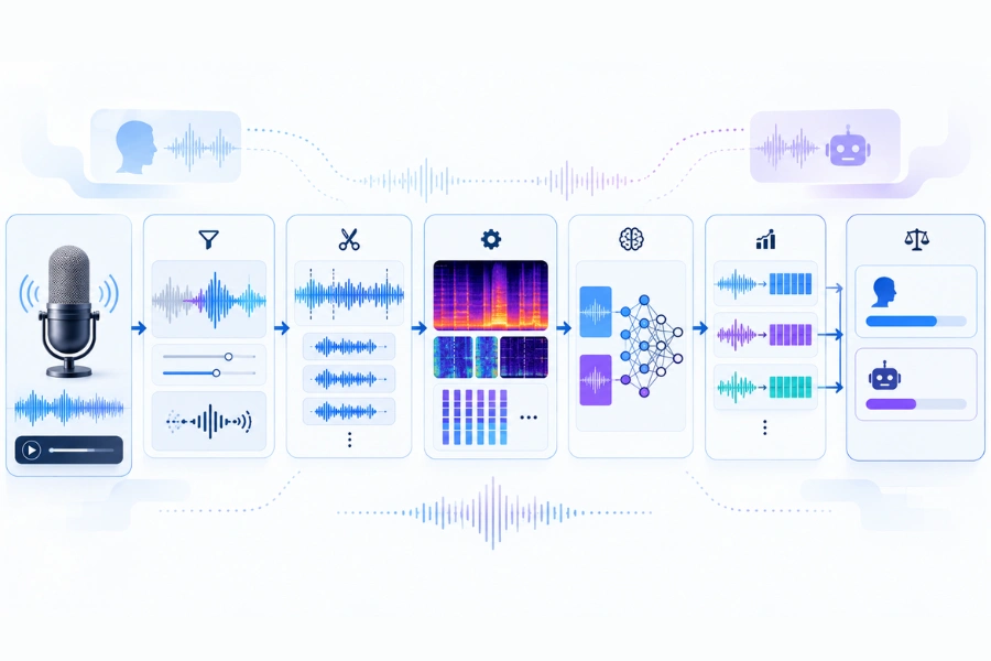 How Al voice detectors work from audio analysis to classification
